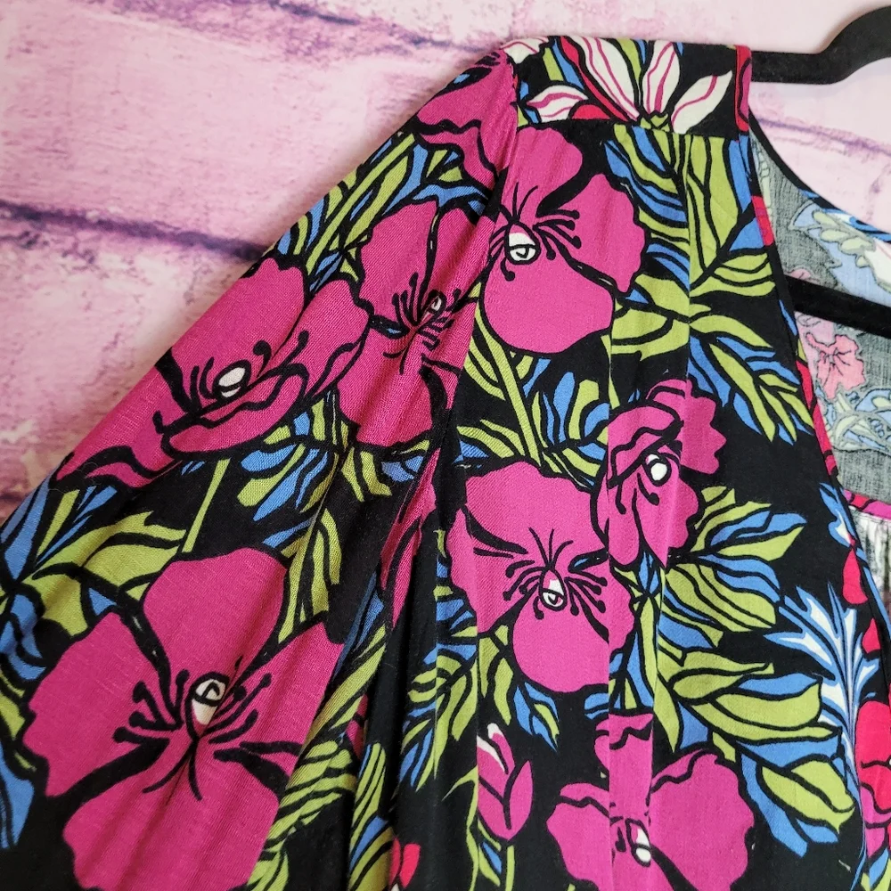 TINY FLORAL WRAP FRONT LONG SLEEVE BOHO TIE WAIST TOP LARGE - Picture 9 of 15